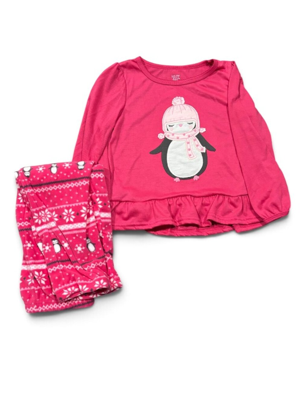 NWT Carters Girls Penguin 2-Piece Winter PJ's Long Sleeve Top & Fair Isle Bottom